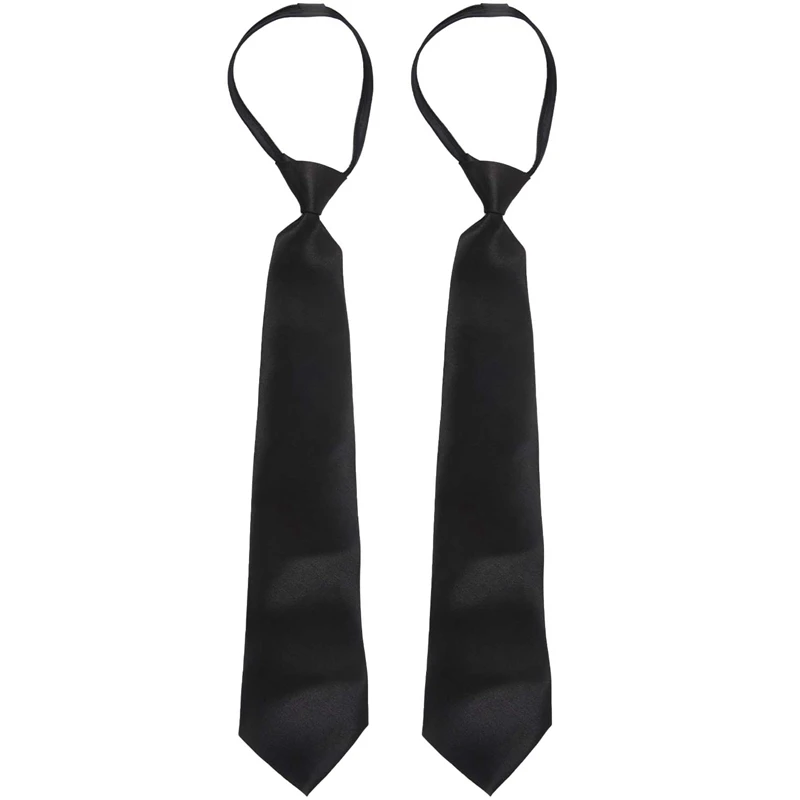 2X Men Solid Black Polyester Zip Up Necktie Smooth Zipper Tie 
2X Men Solid Black Polyester Zip Up Necktie Smooth Zipper Tie