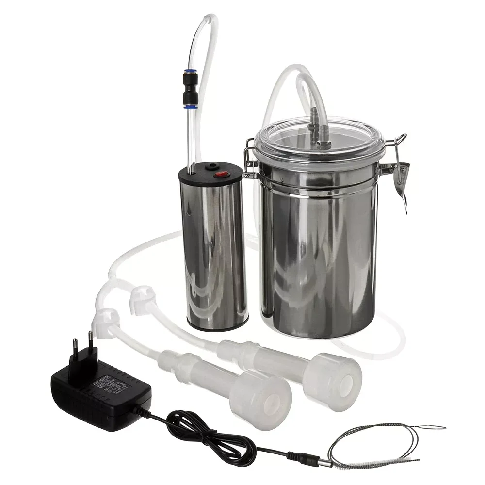 Milking Machine Kit for Goat/Cow Portable Electric Milking Machine with 2 Teat Cups, Adjustable Vacuum Pump Silicone Grade Hose
Milking Machine Kit for Goat/Cow Portable Electric Milking Machine with 2 Teat Cups, Adjustable Vacuum Pump Silicone Grade Hose