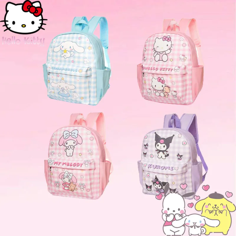 

Рюкзак Hello Kitty Sanrio Anime Kuromi для детского сада, вместительная кожаная водонепроницаемая сумка на молнии, милый подарок для студентов