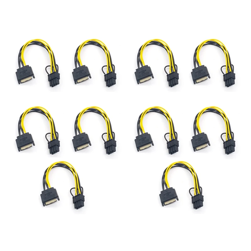 10PCS 15Pin SATA Male to 8Pin(6+2) PCI-E Power Supply Cable 20cm SATA Cable 15-Pin to 8 Pin 18AWG Wire for Graphic Card
10PCS 15Pin SATA Male to 8Pin(6+2) PCI-E Power Supply Cable 20cm SATA Cable 15-Pin to 8 Pin 18AWG Wire for Graphic Card