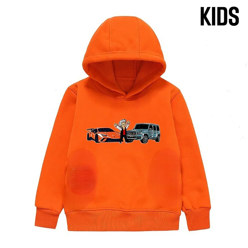 

Kid's Merch A4 Gelik & Lamba Hoodie Spring Autumn Children Thicked Print Hooded Sweatshirts Casual Family Clothes Pullover Tops