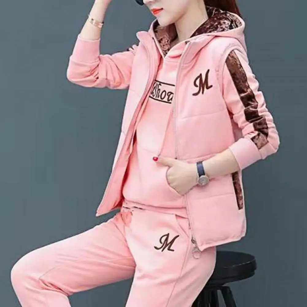 Fashion Warm Three Piece Set Women Plush Thickened Hooded Tops Waistcoat Pants Female Pullover Sweatshirt Sports Suit for Lady
Fashion Warm Three Piece Set Women Plush Thickened Hooded Tops Waistcoat Pants Female Pullover Sweatshirt Sports Suit for Lady