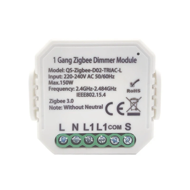 Умный диммер Tuya Zigbee 3,0, модуль переключателя без нейтрального, с 2-сторонним дистанционным управлением
Умный диммер Tuya Zigbee 3,0, модуль переключателя без нейтрального, с 2-сторонним дистанционным управлением