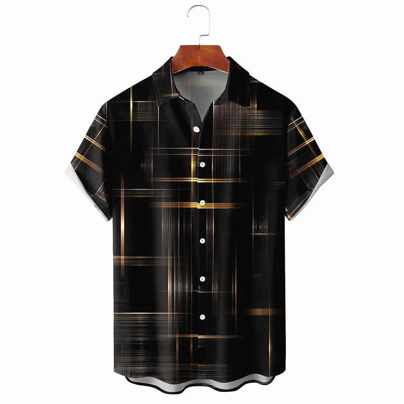 3D Black Gold Color Print Short Sleeve Shirts For Men Street Style Casual Beach Male Clothing Tops
3D Black Gold Color Print Short Sleeve Shirts For Men Street Style Casual Beach Male Clothing Tops