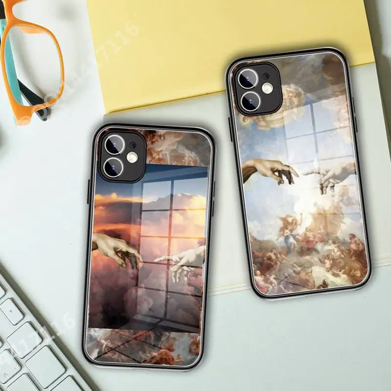 Funny Hand Michelangelo Hands Phone Case Glass For iPhone 13 11 Pro XR XS MAX 8 X 7 Plus 12 Pro Mini phone Full Coverage covers 
Funny Hand Michelangelo Hands Phone Case Glass For iPhone 13 11 Pro XR XS MAX 8 X 7 Plus 12 Pro Mini phone Full Coverage covers