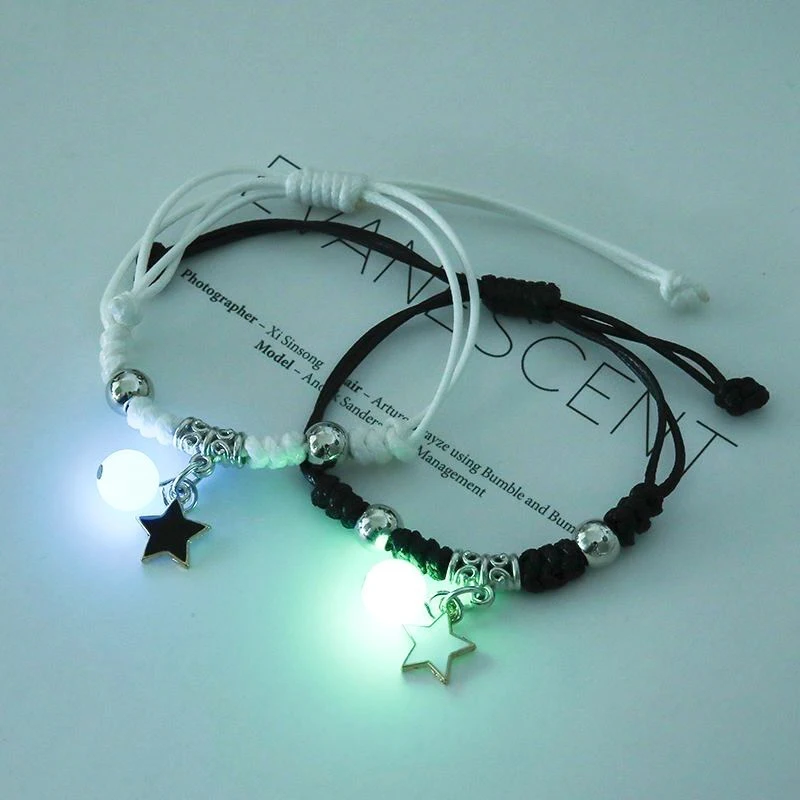 2PC/Set Fashion Luminous Moon Star Bracelet Couple Adjustable Rope Matching Friend Charms Bracelets Love Gifts Jewelry
2PC/Set Fashion Luminous Moon Star Bracelet Couple Adjustable Rope Matching Friend Charms Bracelets Love Gifts Jewelry