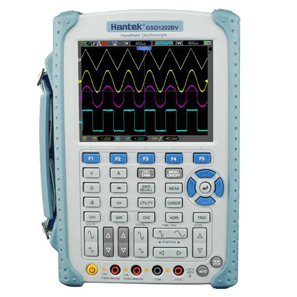 

Hantek DSO1202BV 200MHz 2 Channel Handheld Oscilloscope 6000 Counts Multimeter for Lab 1GSa/s