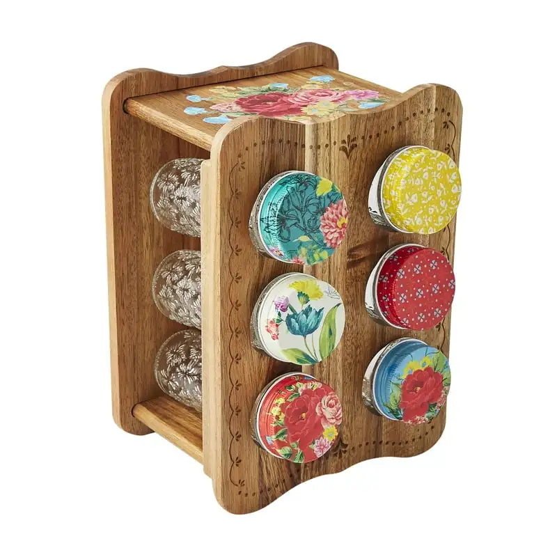 Rose Acacia Wood Spice Rack with Glass Decorative Jars Spray bottle for oil Spice glass jars Spice grinder Lunch box for kids Oi
Rose Acacia Wood Spice Rack with Glass Decorative Jars Spray bottle for oil Spice glass jars Spice grinder Lunch box for kids Oi
