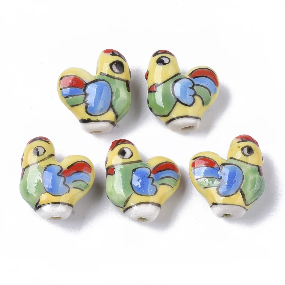 5PCS Handmade Porcelain Beads Famille Rose Style Rooster Colorful 18.5x20~22x9~10mm Hole: 1.6mm
5PCS Handmade Porcelain Beads Famille Rose Style Rooster Colorful 18.5x20~22x9~10mm Hole: 1.6mm