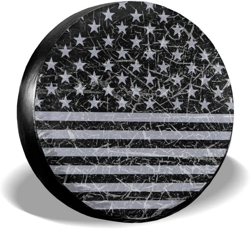 

Louise Morrison Retro Distressed USA Flag Patriotic Spare Tire Cover Wheel Covers for Jeep Trailer RV SUV Truck Travel Trailer