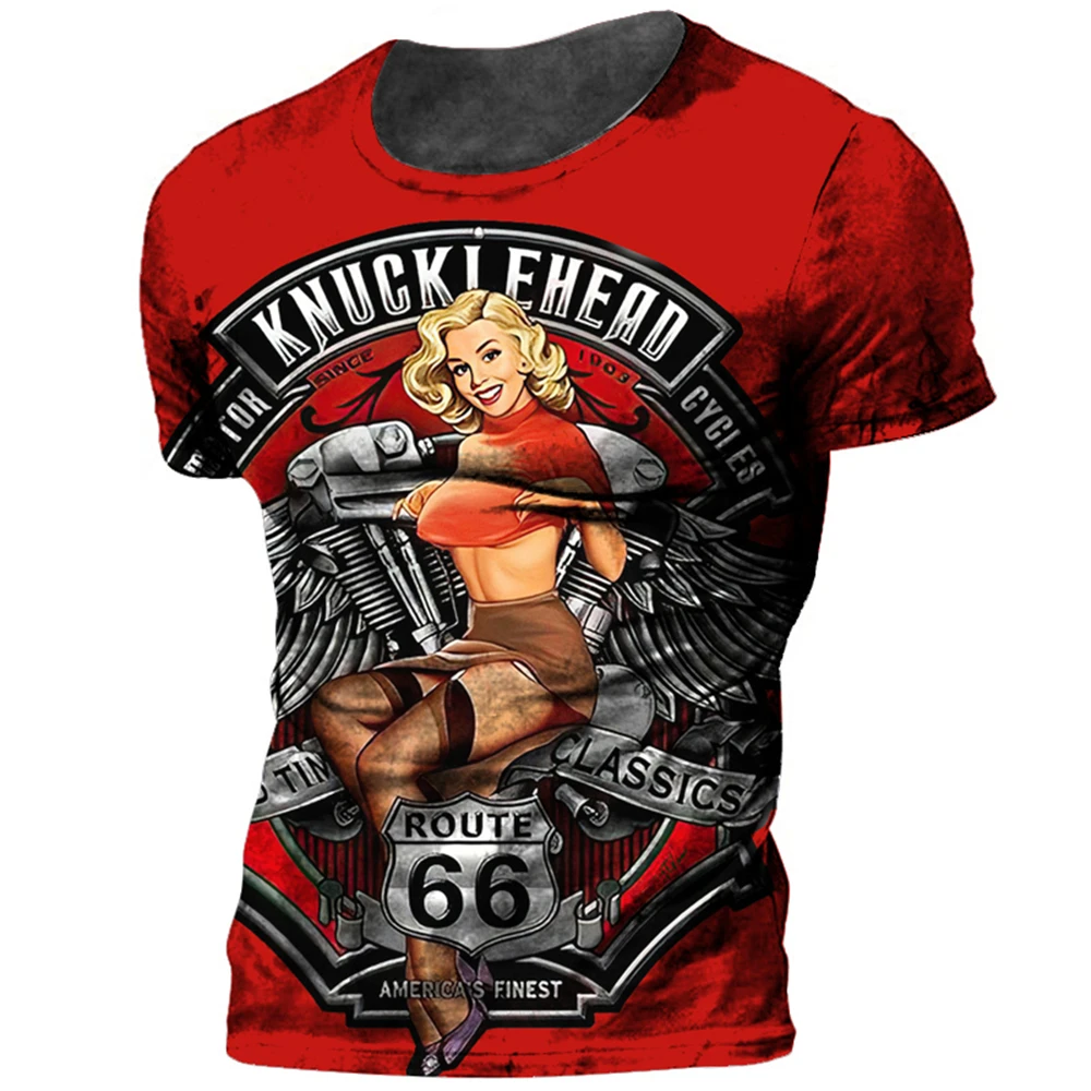 Black 3D printed men's and women's T-shirt street retro racing men's loose oversized top wild girl motorcycle printed short
Black 3D printed men's and women's T-shirt street retro racing men's loose oversized top wild girl motorcycle printed short