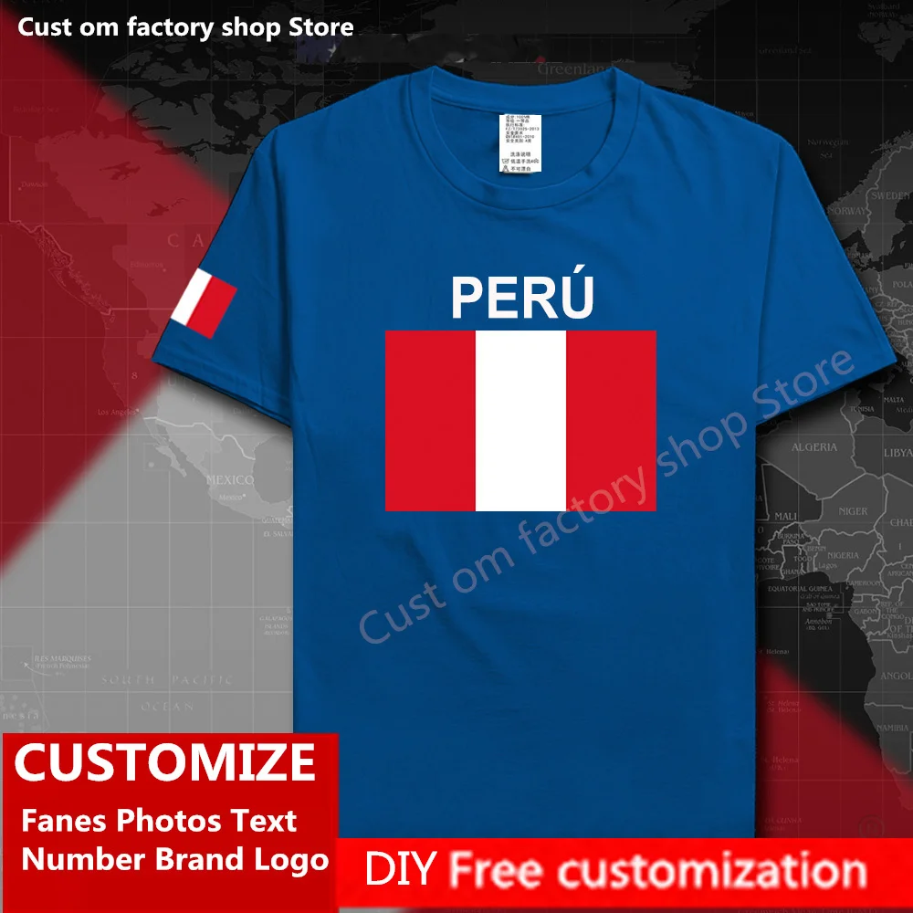 PERU Peruvian Cotton T shirt Custom Jersey Fans DIY Name Number Brand LOGO High Street Fashion Hip Hop Loose Casual T-shirt
PERU Peruvian Cotton T shirt Custom Jersey Fans DIY Name Number Brand LOGO High Street Fashion Hip Hop Loose Casual T-shirt