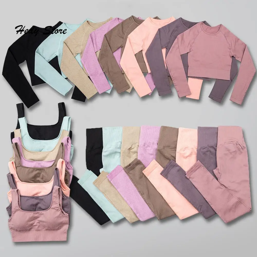 2/3Pcs Sports Yoga Set Women Tracksuit Athletic High Waist Seamless Leggings Outfit Workout Sportswear Gyms Crop Top Sports Bra 
2/3Pcs Sports Yoga Set Women Tracksuit Athletic High Waist Seamless Leggings Outfit Workout Sportswear Gyms Crop Top Sports Bra