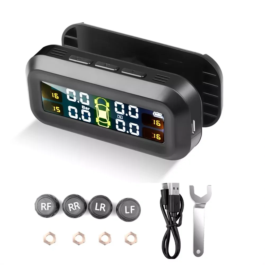 Solar TPMS LCD Car Tire Pressure Monitoring System 4 External Sensor Super Battery Life LCD Liquid Crystal Display
Solar TPMS LCD Car Tire Pressure Monitoring System 4 External Sensor Super Battery Life LCD Liquid Crystal Display