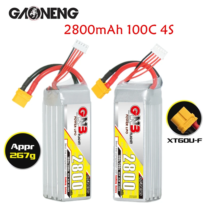 Upgraded GNB 4S 14.8V 2800mAh Lipo Battery For FPV Racing Drone RC Car Boat Rechargeable Airplane Parts 14.8V Battery With XT60
Upgraded GNB 4S 14.8V 2800mAh Lipo Battery For FPV Racing Drone RC Car Boat Rechargeable Airplane Parts 14.8V Battery With XT60