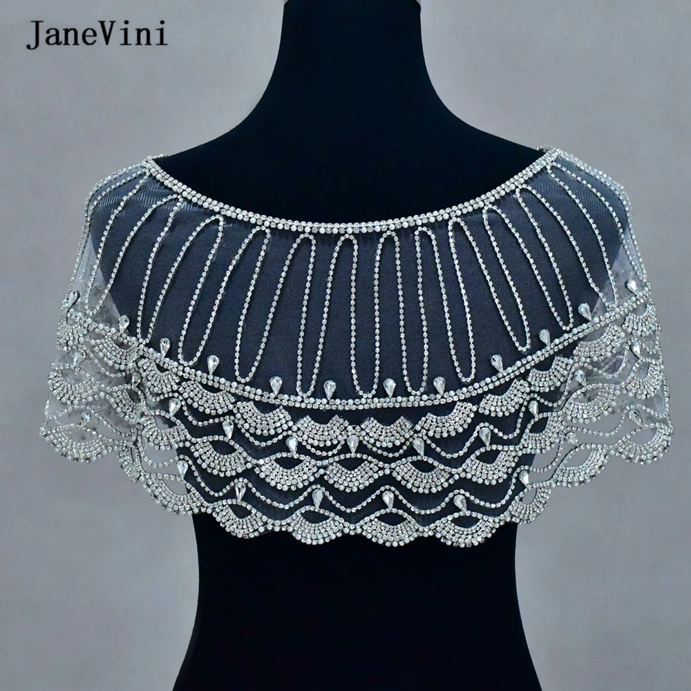 JaneVini Sparkly Rhinestone Tulle Cape Cloak for Wedding Dress Cover Luxury Crystal Bridal Shawl Wrap Evening Party Accessories
JaneVini Sparkly Rhinestone Tulle Cape Cloak for Wedding Dress Cover Luxury Crystal Bridal Shawl Wrap Evening Party Accessories