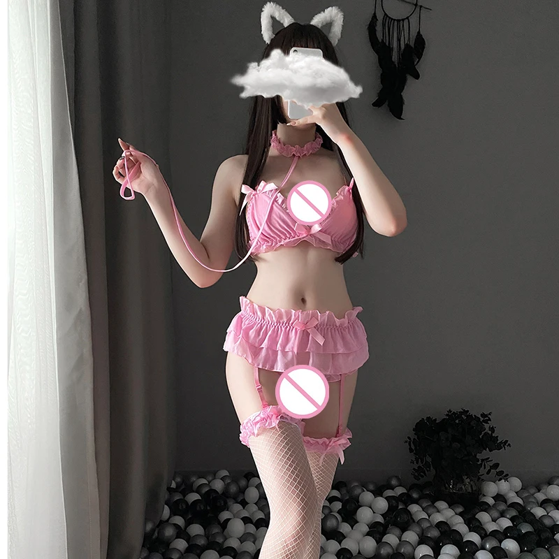 Sexy Lingerie For Women Chiffon Lace Underwear Outfit Couple Cosplay Costumes With Neck Ring Bra Panties Set
Sexy Lingerie For Women Chiffon Lace Underwear Outfit Couple Cosplay Costumes With Neck Ring Bra Panties Set