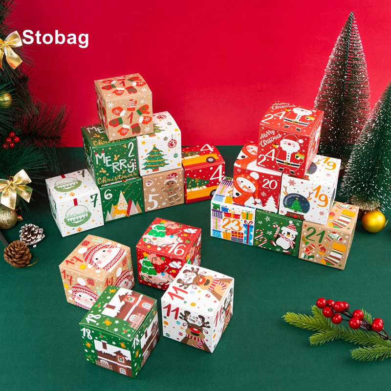 StoBag 24pcs/1set Merry Christmas Kraft Paper Gift Box Decoration Candy Chocolate Packaging Handmade Child New Year Party Favors
StoBag 24pcs/1set Merry Christmas Kraft Paper Gift Box Decoration Candy Chocolate Packaging Handmade Child New Year Party Favors