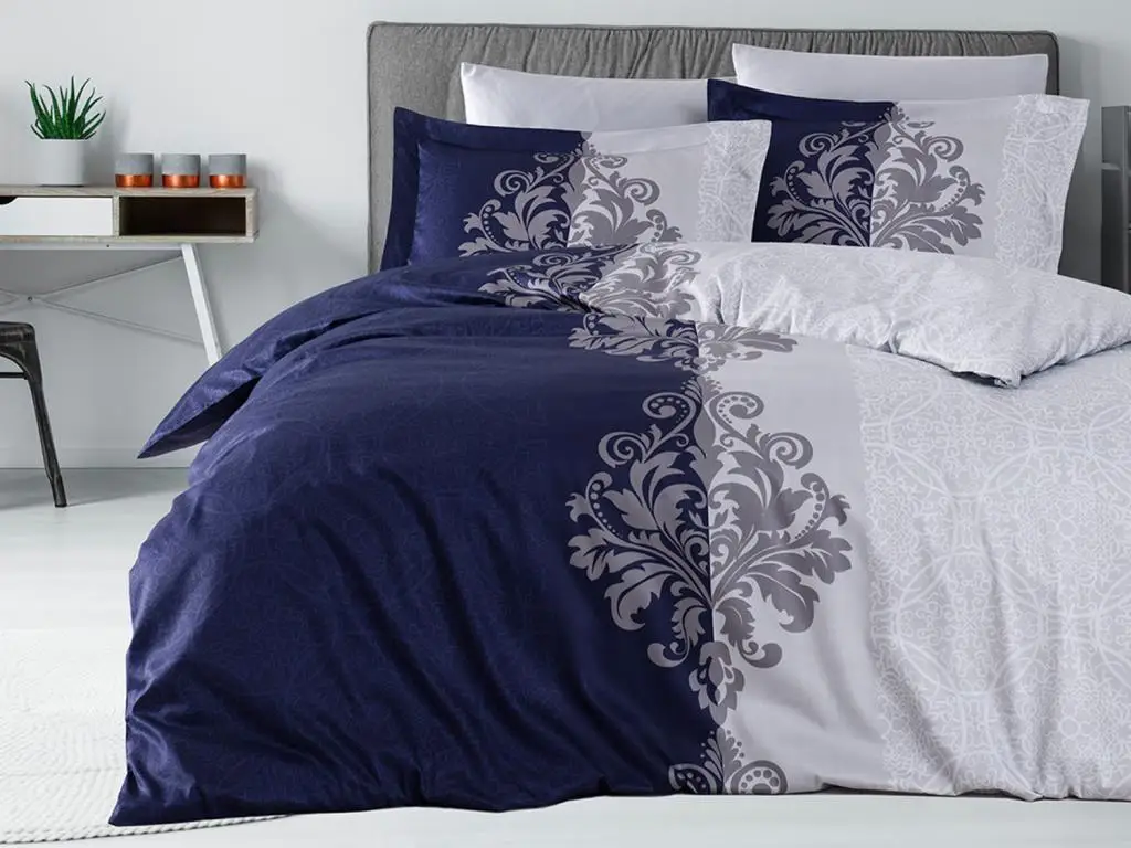 Land Of dowry Hypnoz Cotton Satin Double Duvet cover set Navy Blue 
Land Of dowry Hypnoz Cotton Satin Double Duvet cover set Navy Blue
