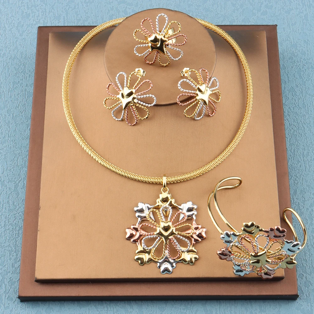 Golden Big Jewelry Sets for Women Luxury Party Necklaces Earrings for Woman Girls Trendy Jewelry Sets Accessories Ladies
Golden Big Jewelry Sets for Women Luxury Party Necklaces Earrings for Woman Girls Trendy Jewelry Sets Accessories Ladies