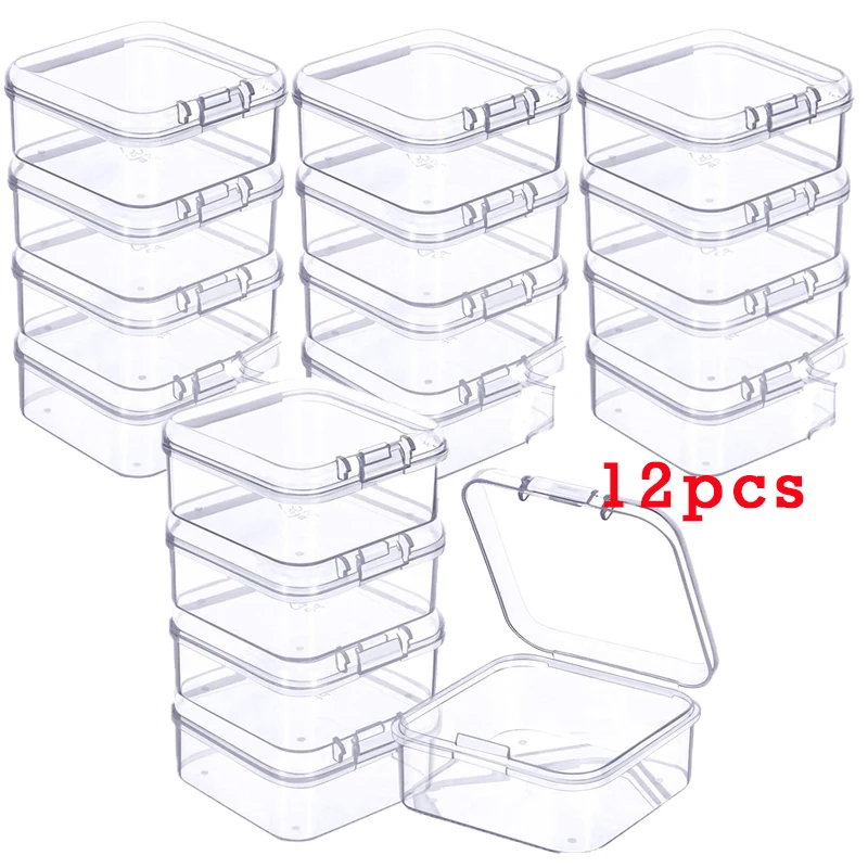 6/12Pcs Mini Storage Box Transparent Square Plastic Box Earrings Jewelry Packaging Storage Small Square Box Jewelry Organizer
6/12Pcs Mini Storage Box Transparent Square Plastic Box Earrings Jewelry Packaging Storage Small Square Box Jewelry Organizer