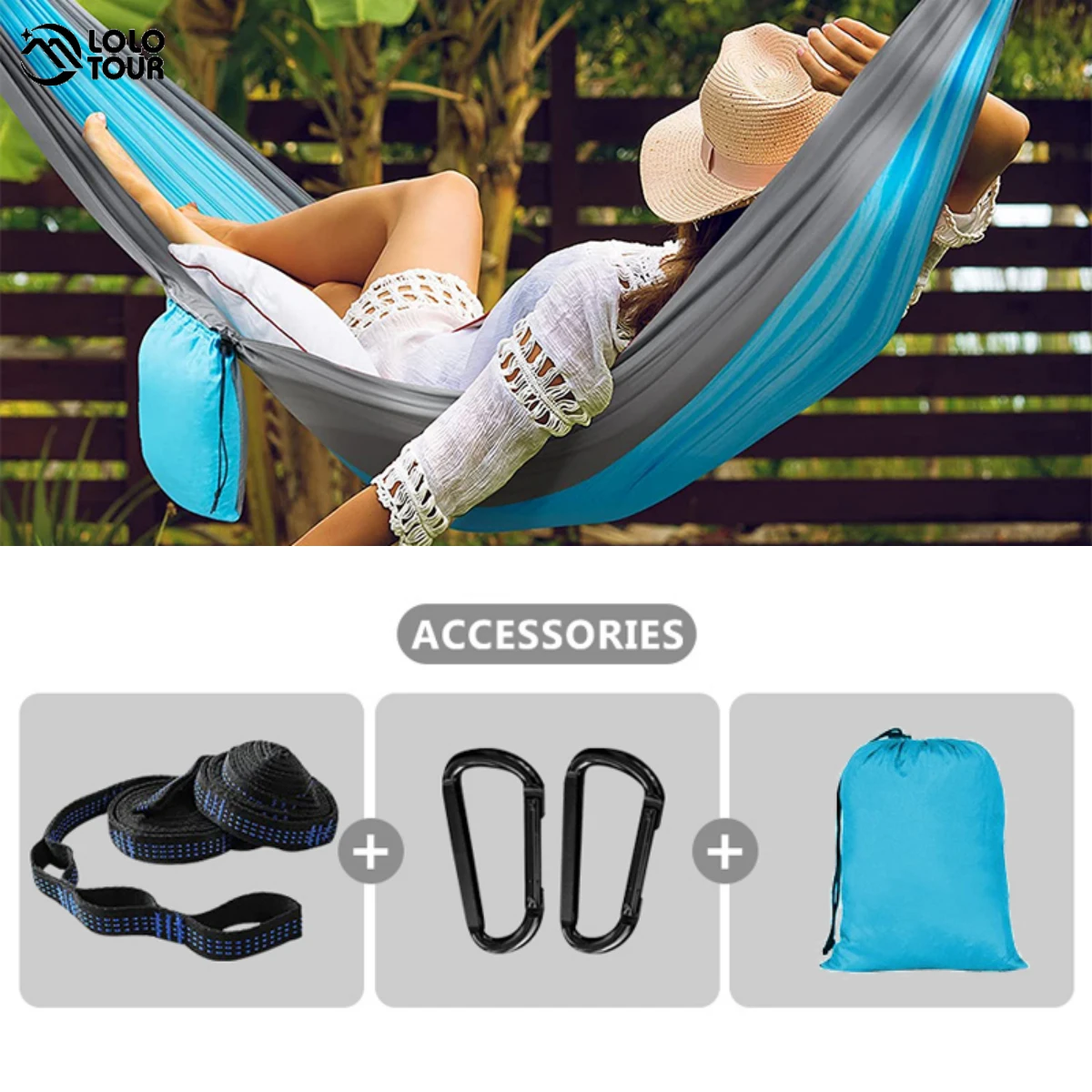 125x78inch Large Camping Hammock 2-3 People Portable Hammocks with 2 Tree Straps Carabiners Easy Assembly Lightweight for Travel
125x78inch Large Camping Hammock 2-3 People Portable Hammocks with 2 Tree Straps Carabiners Easy Assembly Lightweight for Travel