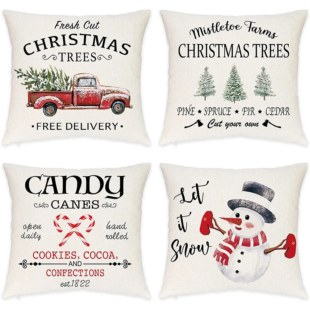 Christmas Pillow Covers 18X18 Set of 4 Farmhouse Christmas Throw Pillows Snowman Christmas Decoratives for Couch
Christmas Pillow Covers 18X18 Set of 4 Farmhouse Christmas Throw Pillows Snowman Christmas Decoratives for Couch