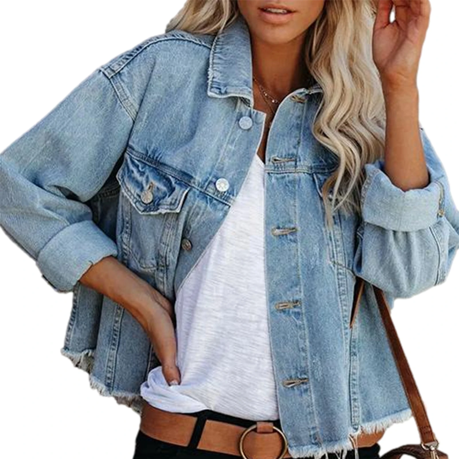 Women Casual Denim Jacket Long Sleeve Button Down Loose Boyfriend Jean Coat High Street Outwear Spring Autumn Clothing
Women Casual Denim Jacket Long Sleeve Button Down Loose Boyfriend Jean Coat High Street Outwear Spring Autumn Clothing