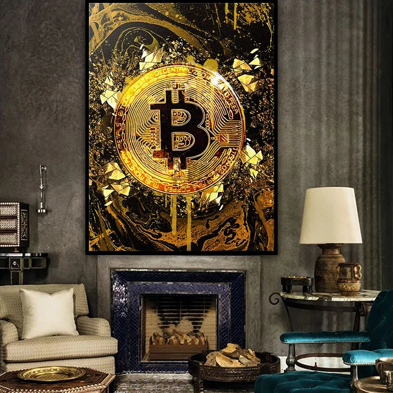 Bitcoin Golden Money Art Abstract Posters and Prints Wall Art Canvas Paintings Wall Pictures for Living Room Home Decor Cuadros
Bitcoin Golden Money Art Abstract Posters and Prints Wall Art Canvas Paintings Wall Pictures for Living Room Home Decor Cuadros
