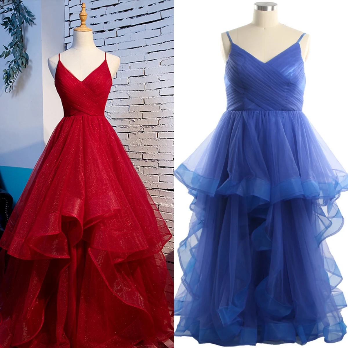 Evening Dresses V-neck Sleeveless Haze Blue Tulle Pleat Lace up Tiered Floor Length Ball Gowns Plus size Party Dress Lady E1004
Evening Dresses V-neck Sleeveless Haze Blue Tulle Pleat Lace up Tiered Floor Length Ball Gowns Plus size Party Dress Lady E1004
