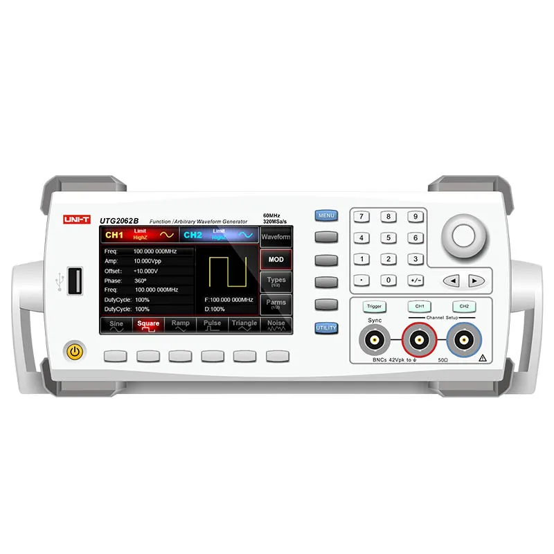 UNI-T UTG2062B 60MHz 320MS/s 2CH Pure Signals High Precision Wave Function Arbitrary Waveform Signal Generators
UNI-T UTG2062B 60MHz 320MS/s 2CH Pure Signals High Precision Wave Function Arbitrary Waveform Signal Generators