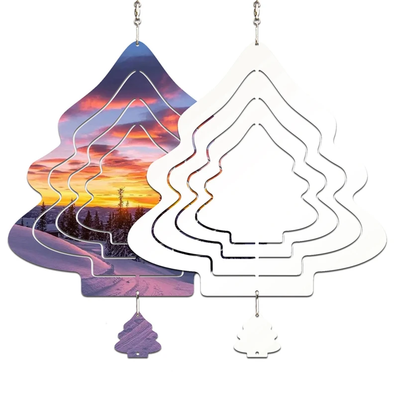 4 PCS Sublimation Wind Spinner Blanks Kit 10 Inch Christmas Tree Shaped, 3D Double Sided Metal Wind Spinners For Yard Garden 
4 PCS Sublimation Wind Spinner Blanks Kit 10 Inch Christmas Tree Shaped, 3D Double Sided Metal Wind Spinners For Yard Garden