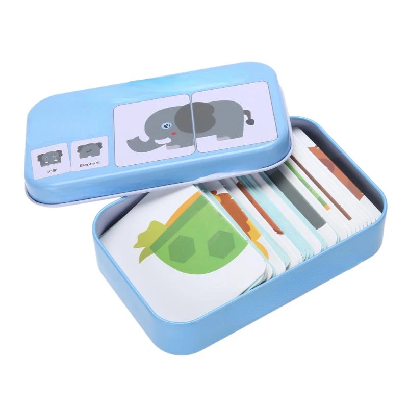Baby Cognition Puzzle Toys Toddler Kids Iron Box Cards Matching Game Cognitive Card Car Fruit Animal Life Puzzle
Baby Cognition Puzzle Toys Toddler Kids Iron Box Cards Matching Game Cognitive Card Car Fruit Animal Life Puzzle