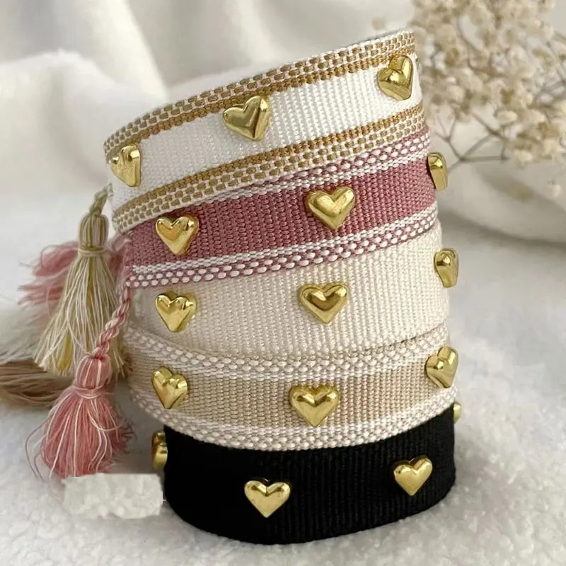 New IN Personality Handmade Woven Tassel Adjustable Bracelet For Women Creative Heart Star Shape Rivet Bracelet Fashion Jewelry
New IN Personality Handmade Woven Tassel Adjustable Bracelet For Women Creative Heart Star Shape Rivet Bracelet Fashion Jewelry
