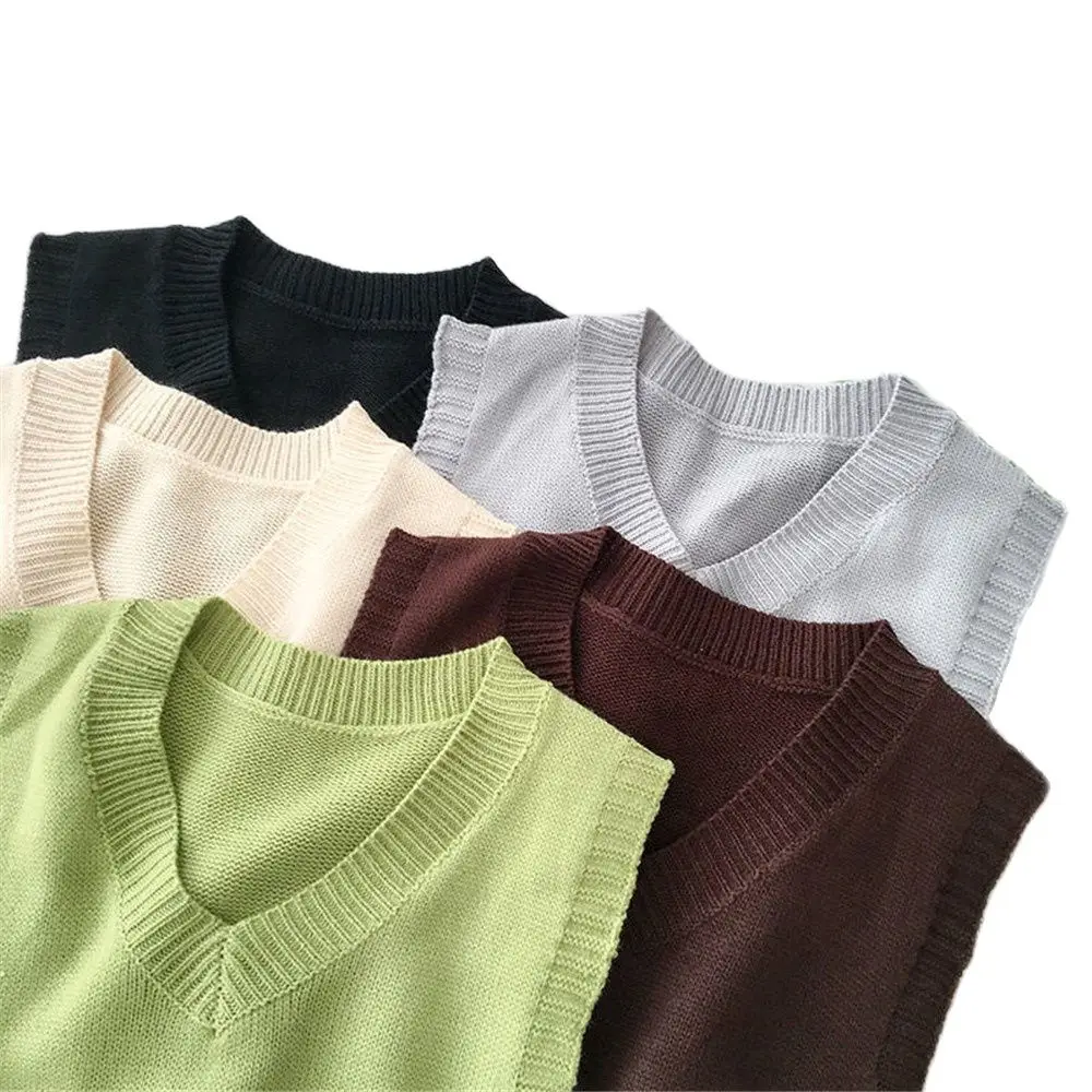 Women V-Neck Knit Vest Spring Autumn Short Sweater Female Sleeveless Pullovers Loose Jumpers Outerwear Pullover Tank Waistcoat
Women V-Neck Knit Vest Spring Autumn Short Sweater Female Sleeveless Pullovers Loose Jumpers Outerwear Pullover Tank Waistcoat