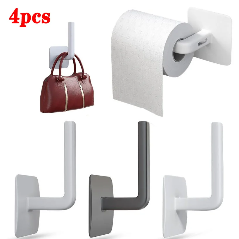 4Pcs Self-adhesive Paper Holder Punch Free Under Cabinet Paper Roll Rack Toilet Towel Holder Tissue Hanger Hook Storage Rack
4Pcs Self-adhesive Paper Holder Punch Free Under Cabinet Paper Roll Rack Toilet Towel Holder Tissue Hanger Hook Storage Rack