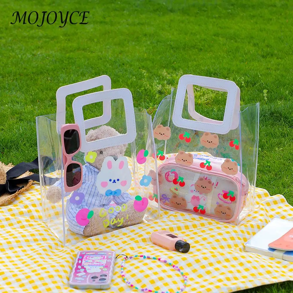 Handbag Casual Transparent Beach Bags Teen Girls Shoulder Bag Summer PVC Clear Travel Daily Totes Shopping Bags 
Handbag Casual Transparent Beach Bags Teen Girls Shoulder Bag Summer PVC Clear Travel Daily Totes Shopping Bags