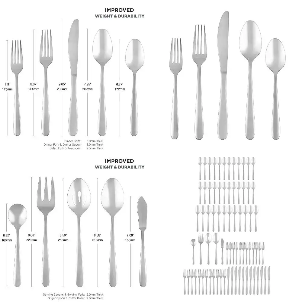 Elegant 77-Piece Mirrored Accent Expandable Flatware Service Set for 12 - Delightful Styling with Refined Style and Grace.
Elegant 77-Piece Mirrored Accent Expandable Flatware Service Set for 12 - Delightful Styling with Refined Style and Grace.