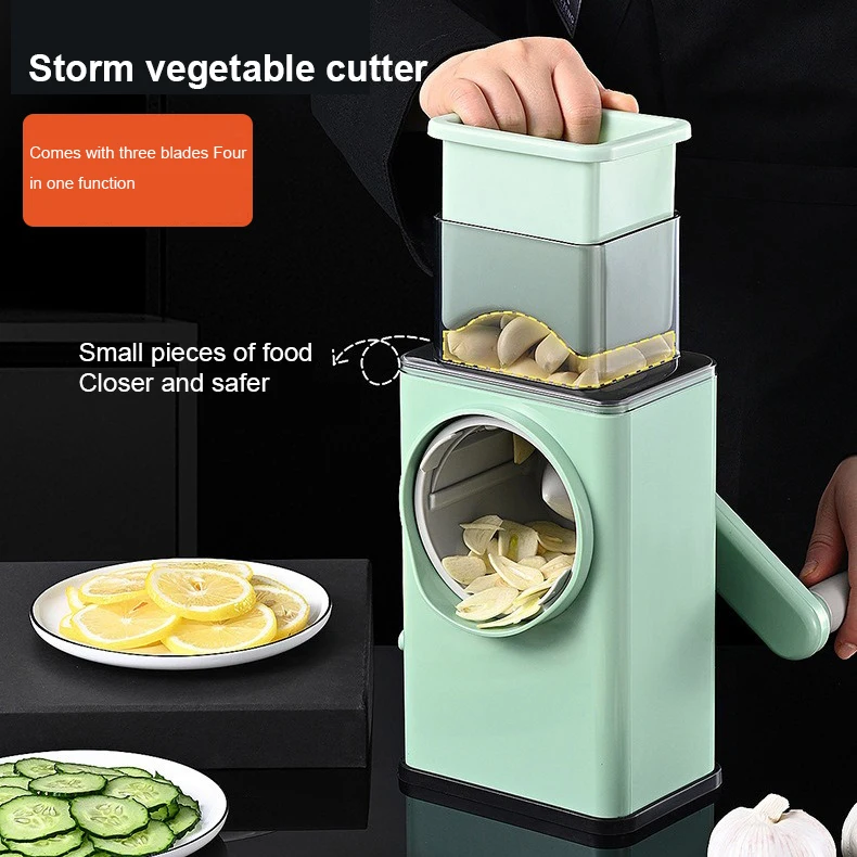 Storm Vegetable Cutter Household Grater Slicer Potato Shredded Cucumber Slice Drum Type Hand-shake Vegetable Cutter
Storm Vegetable Cutter Household Grater Slicer Potato Shredded Cucumber Slice Drum Type Hand-shake Vegetable Cutter