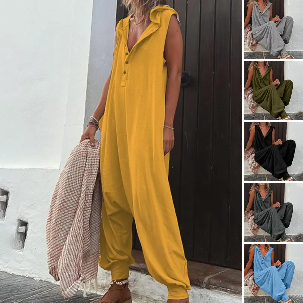 Popular Women Romper Loose-fitting Dress Up Washable Casual Women Button Hooded Playsuit
Popular Women Romper Loose-fitting Dress Up Washable Casual Women Button Hooded Playsuit