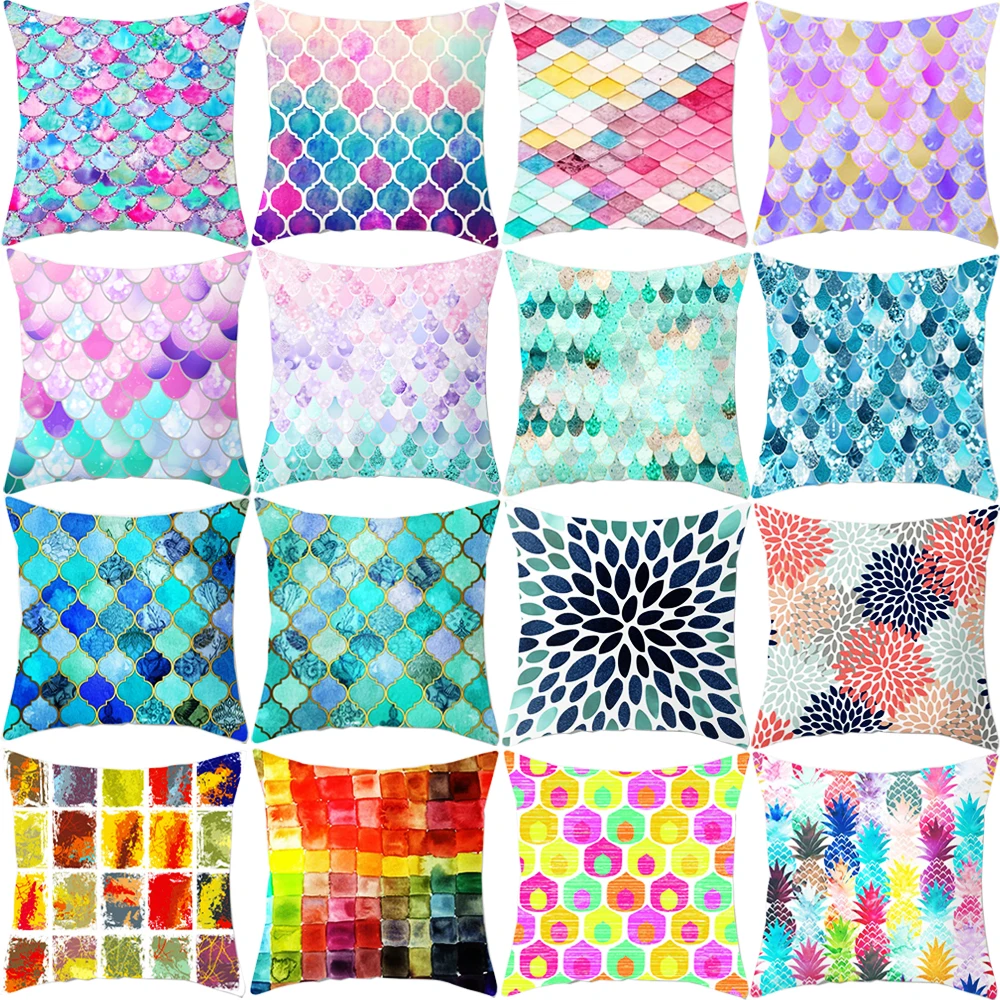 Colorful Glitter Mermaid Scales Pattern Cushion Cover 45x45cm Pillowcase Throw Pillow Case for Living Room Sofa Home Decorations
Colorful Glitter Mermaid Scales Pattern Cushion Cover 45x45cm Pillowcase Throw Pillow Case for Living Room Sofa Home Decorations