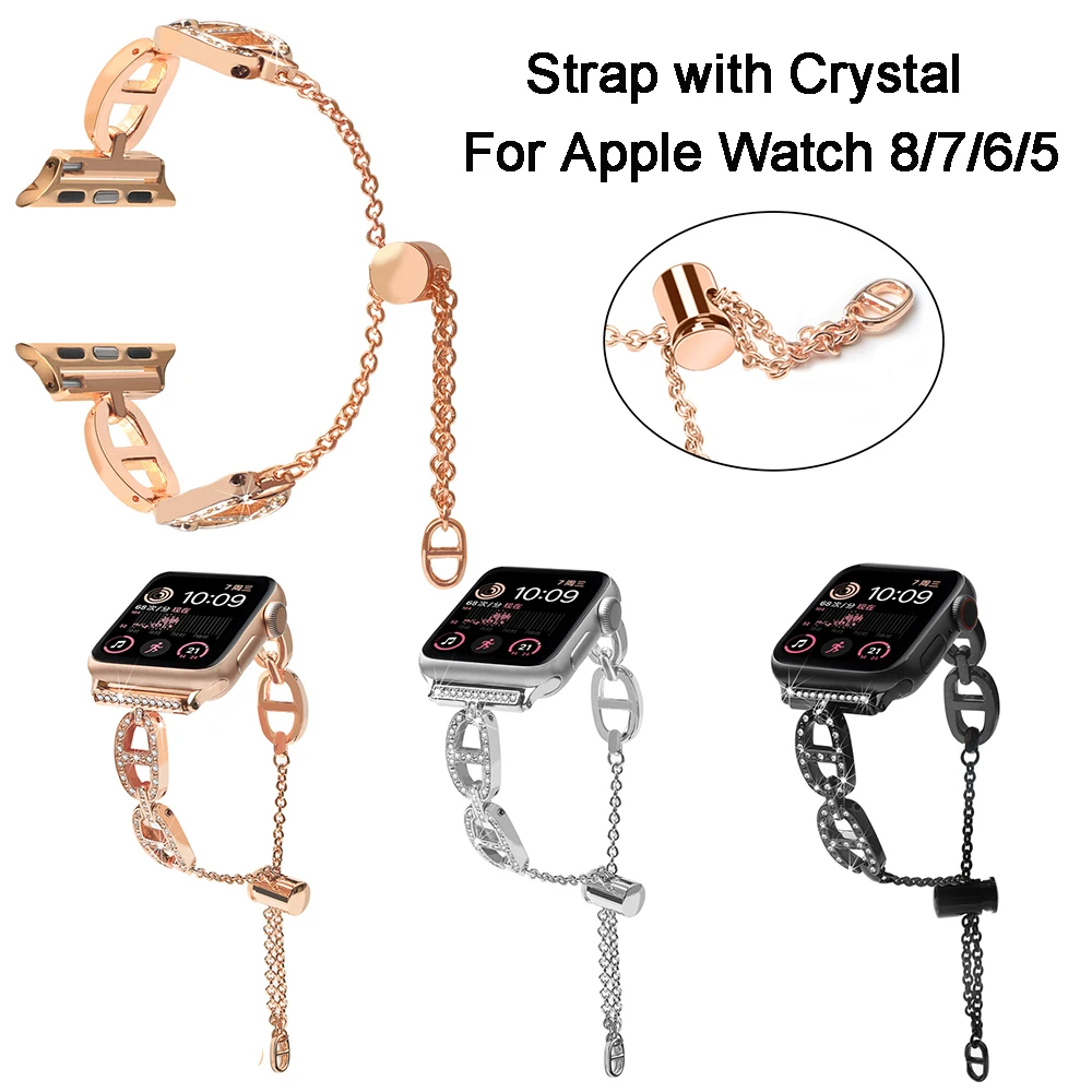 Watchband for Apple Watch Band 49mm 38mm 40mm 42mm 44mm Strap for iWatch Series 6/5/4/3/2/SE,Rhinestone Replacement Wristband
Watchband for Apple Watch Band 49mm 38mm 40mm 42mm 44mm Strap for iWatch Series 6/5/4/3/2/SE,Rhinestone Replacement Wristband