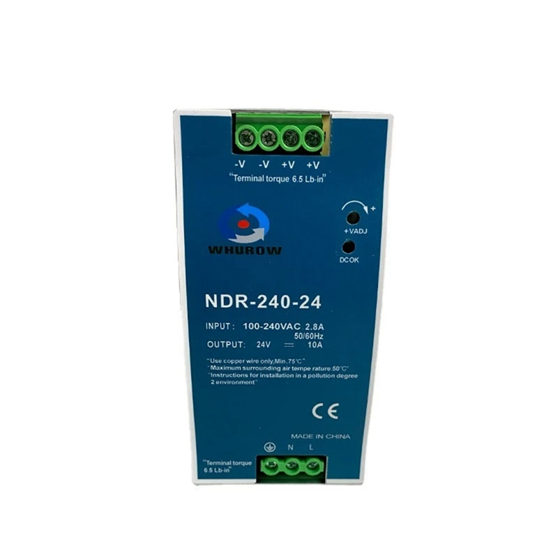 NDR-240-24 DIN Rail Mounted 24V 10A For Industrial Control Drive Electric Cabinet Switch Power Supply 
NDR-240-24 DIN Rail Mounted 24V 10A For Industrial Control Drive Electric Cabinet Switch Power Supply