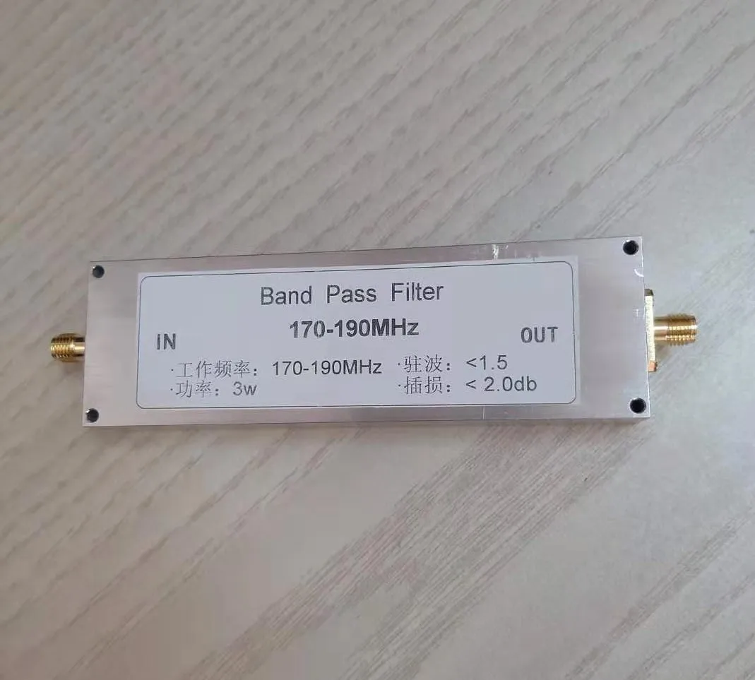 BPF-170-190 170-190MHz Band Pass Filter BPF Receiver Anti-jamming Improve Selectivity 
BPF-170-190 170-190MHz Band Pass Filter BPF Receiver Anti-jamming Improve Selectivity