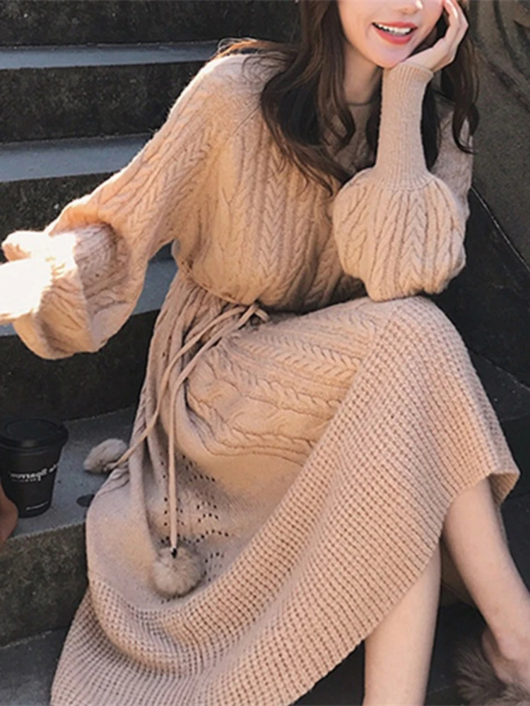 Women's Long Sweater New In Autumn Winter Loose Fit Elegant Casual Retro Over Knee Long Sleeve Knitted Dress Women's Clothing
Women's Long Sweater New In Autumn Winter Loose Fit Elegant Casual Retro Over Knee Long Sleeve Knitted Dress Women's Clothing