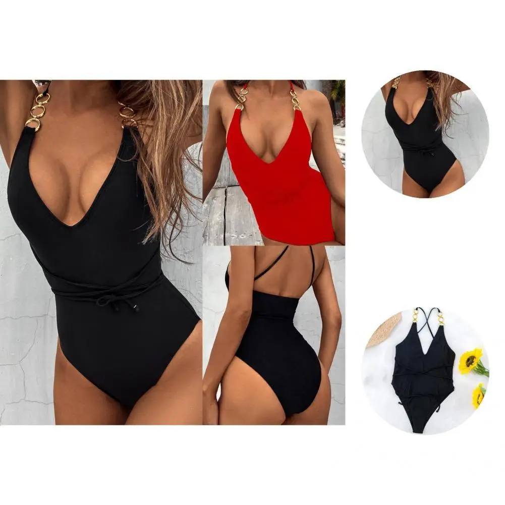 Stylish Summer Swimsuit Pure Colors Skin-touch Bodysuit Swimsuit Tummy Control Belted Sexy Monokini
Stylish Summer Swimsuit Pure Colors Skin-touch Bodysuit Swimsuit Tummy Control Belted Sexy Monokini