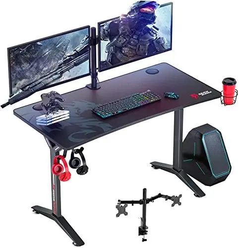Desk 47INCH with Dual Monitor Mount, Carbon Fiber Surface Gamer Desk with Full Desk Mouse Pad, Ergonomic Y Shaped Gamer Table wi
Desk 47INCH with Dual Monitor Mount, Carbon Fiber Surface Gamer Desk with Full Desk Mouse Pad, Ergonomic Y Shaped Gamer Table wi