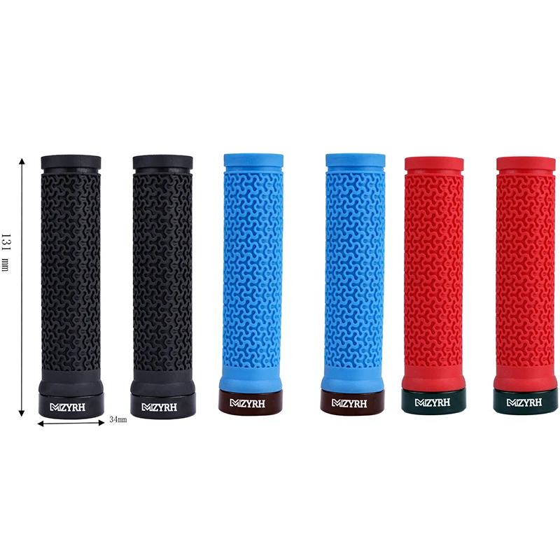 

Riding Accessories Bicycle Rubber Grips Aluminum Alloy Bicycle Grip Non-slip Texture Grip Mountain Bike Unilateral Locking Grips