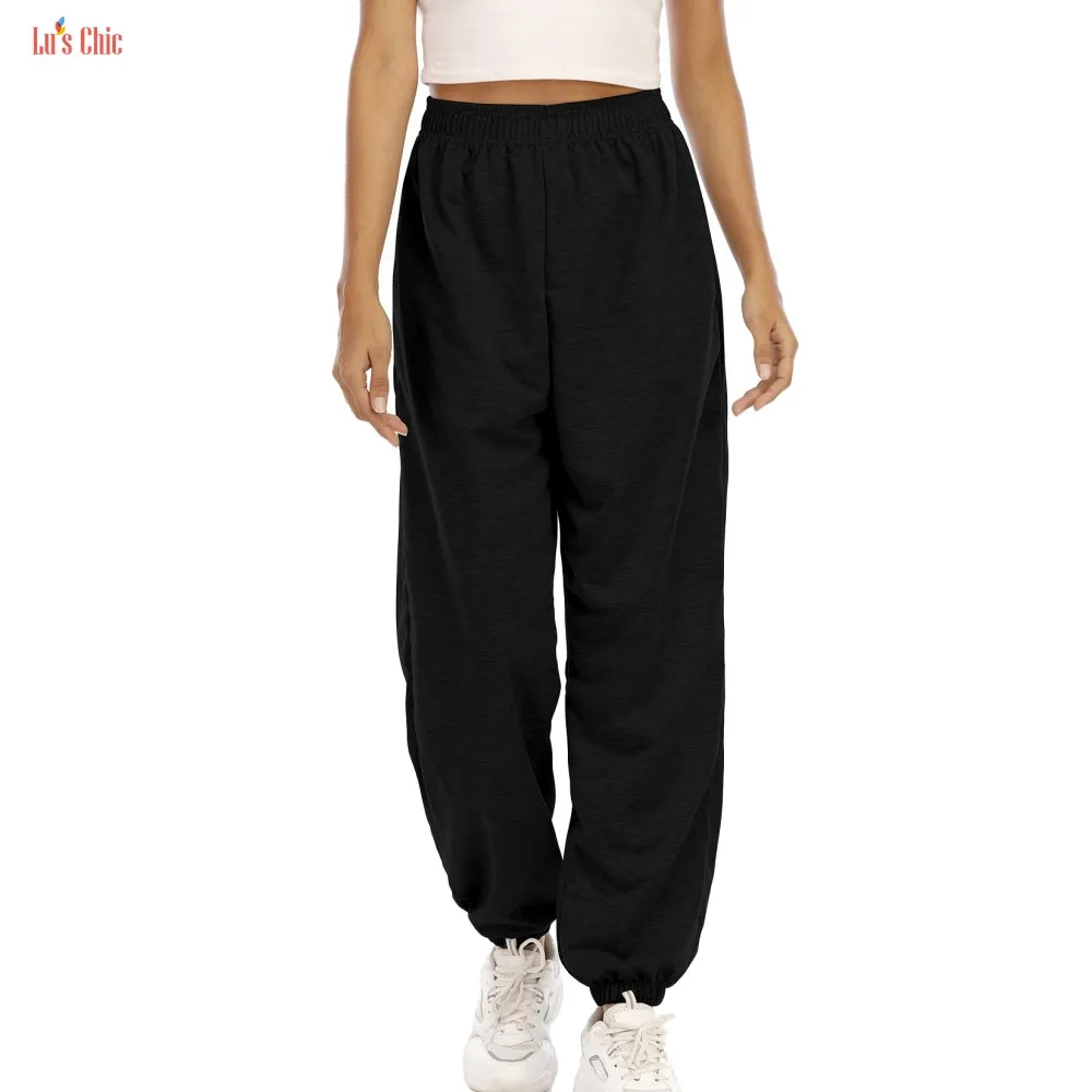 Lu's Chic Cotton Jogger High Waist Sweatpant Lounge Pant Baggy Cinch Bottom Women Sporty Loose Active Trousers with Pockets
Lu's Chic Cotton Jogger High Waist Sweatpant Lounge Pant Baggy Cinch Bottom Women Sporty Loose Active Trousers with Pockets