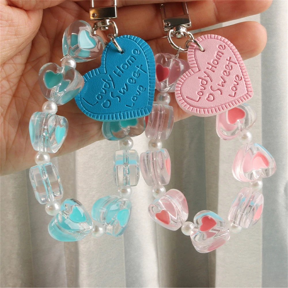 Lovely Pearl Heart Beaded Keychain Leather Love Letter Keyring Wrist Hanging Key Chain Earphone Case Pendant Bag Accessory Gifts
Lovely Pearl Heart Beaded Keychain Leather Love Letter Keyring Wrist Hanging Key Chain Earphone Case Pendant Bag Accessory Gifts